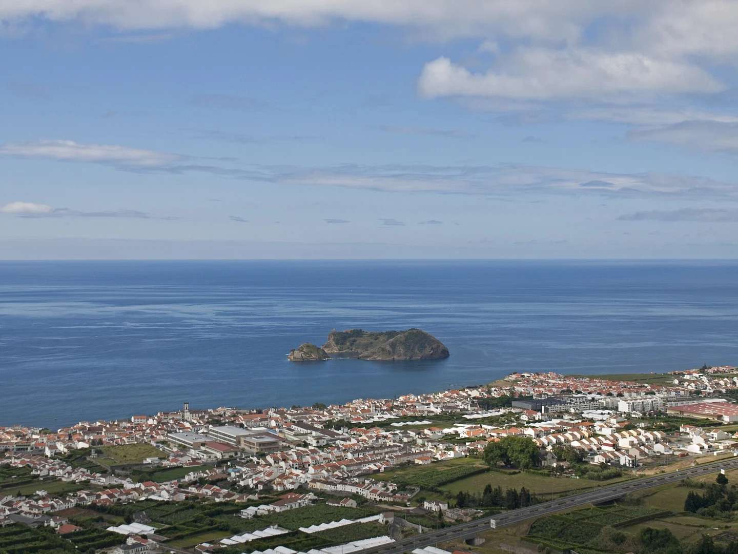 Vila Franca do Campo and its offshore islet, seen from Nossa Senhora da Paz on São Miguel